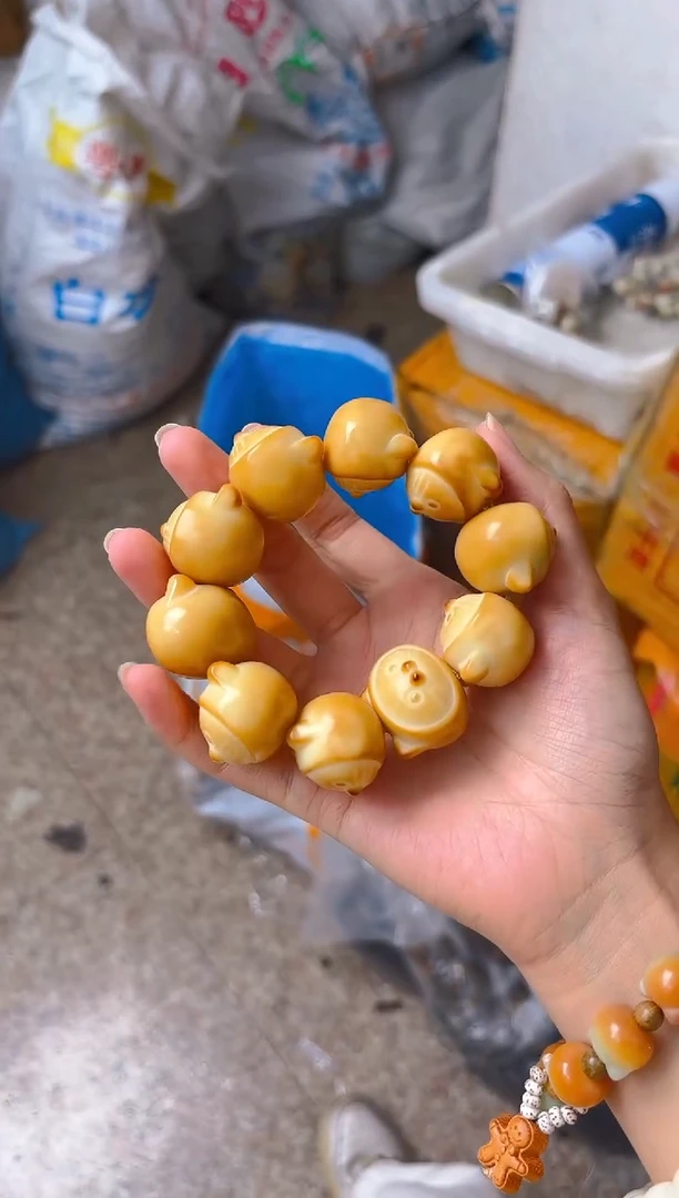 吊坠菩提根/象牙果新款黄色帽子猫咪单圈
