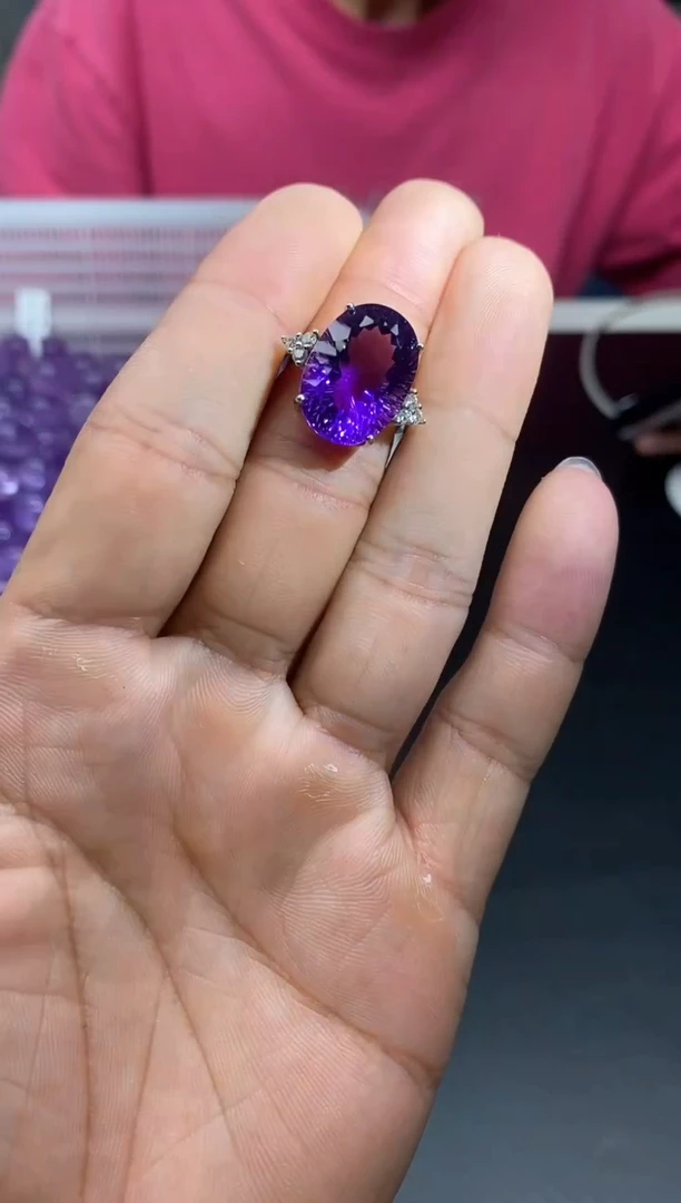 未镶嵌戒指水晶3紫水戒指