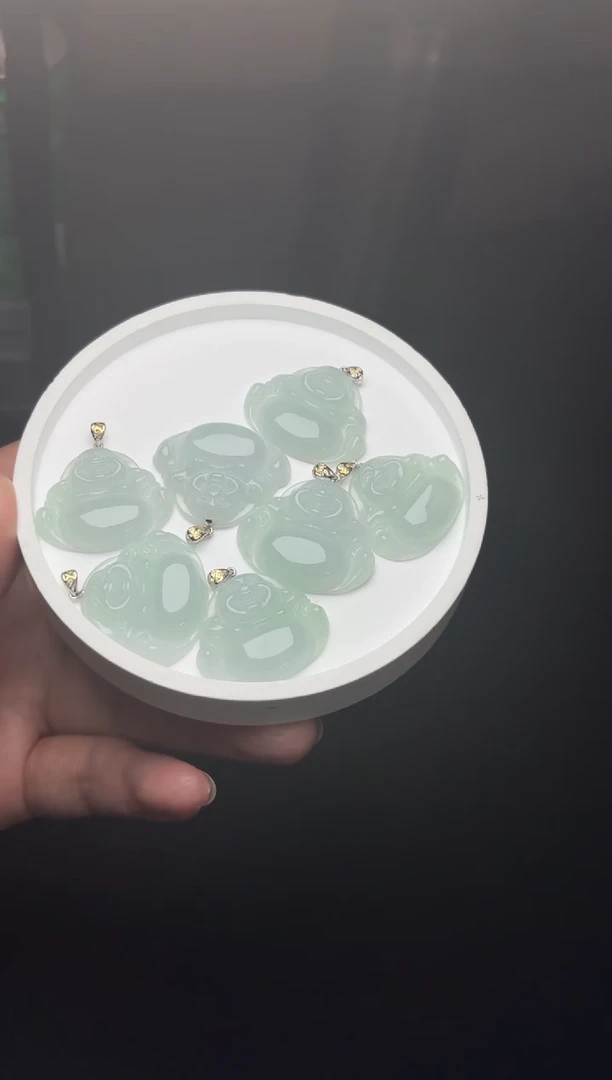 颈饰18K金镶嵌翡翠YM839-17佛公多样性发一件