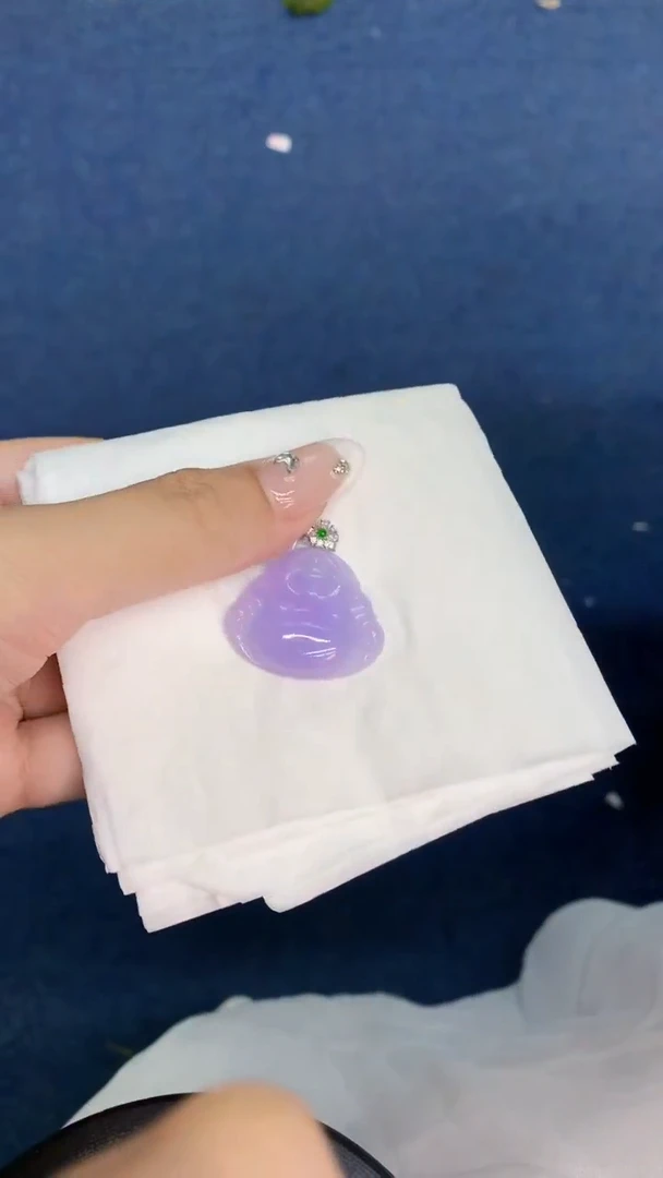 翡翠18K金镶嵌吊坠(不含链)1