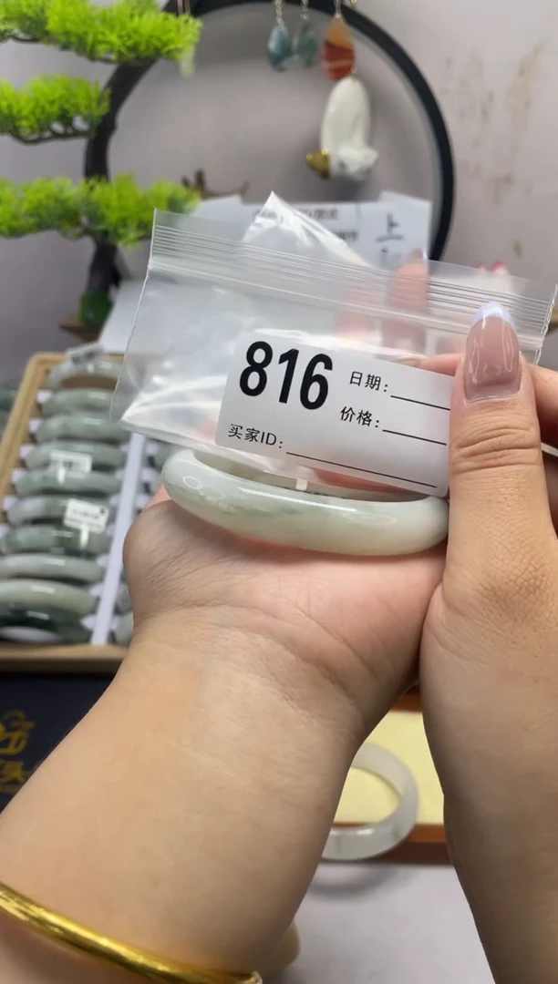 石英质玉（天山翠）手镯未镶嵌816