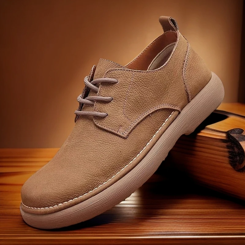 低帮透气休闲鞋休闲皮鞋百搭英伦休闲飞行员皮鞋素面