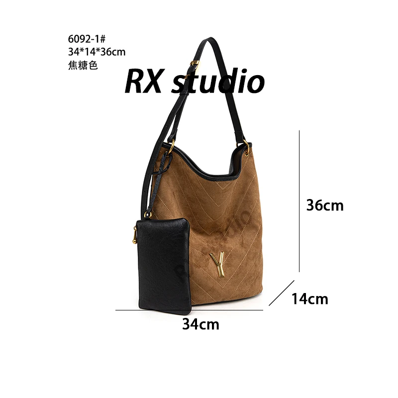 【南沙瑞熙】QYX-6092-1-焦糖色-轻奢小众设计感时尚百搭女士包