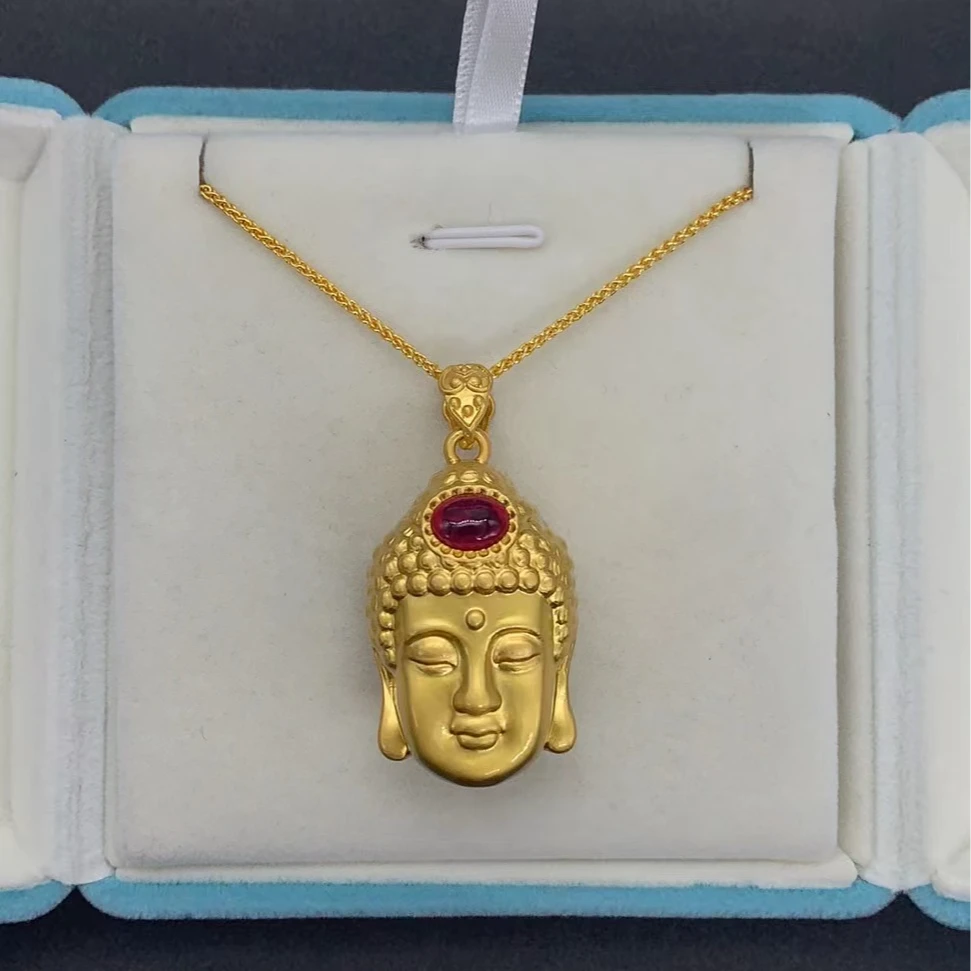 瑞福珠宝 手工镶嵌 百搭观音吊坠赠链 W483