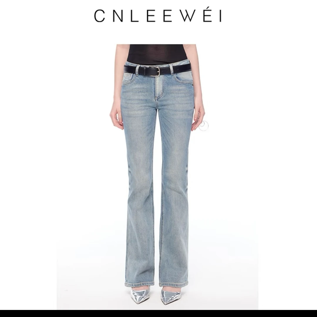 CNLEEWEI经典喇叭牛仔裤