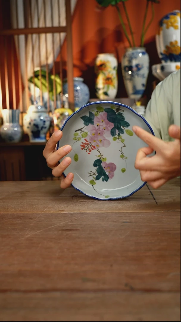 瓷片【简家甄选】景德镇设计师釉下手绘陶瓷餐具