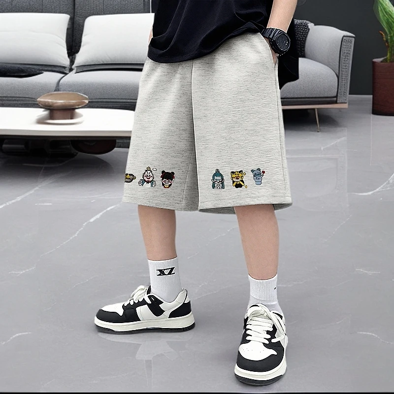 中性中裤夏季短裤男女休闲裤潮流卡通风