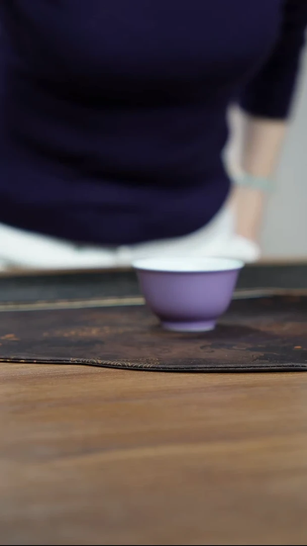 宁封窑颜色釉紫色主人杯
