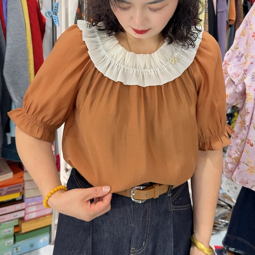 [ W i F i ]8860，6910甜美风荷叶边小衫两个款