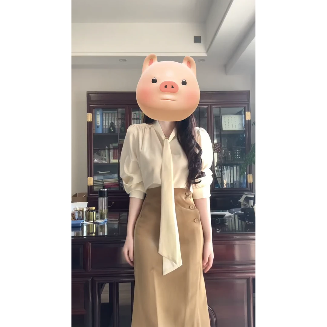 法式系带衬衫高腰半身裙套装女春季新款气质高级感纯欲辣妹两件套