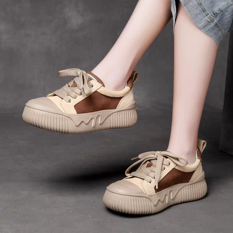 58665头层牛皮复古手工百搭休闲鞋