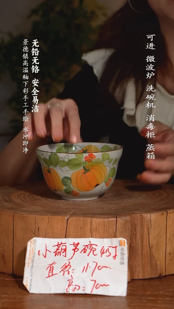 碗陶瓷景德镇高温瓷釉下彩手绘陶瓷