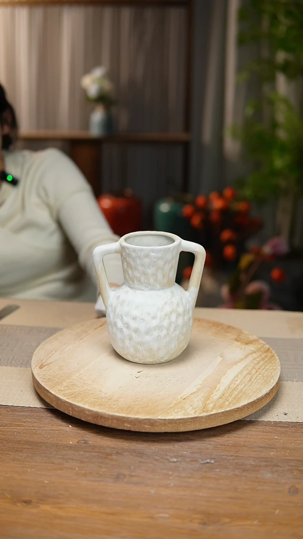 【闪购商品】陶瓷花器陶瓷花瓶手捏瓶008瑕疵