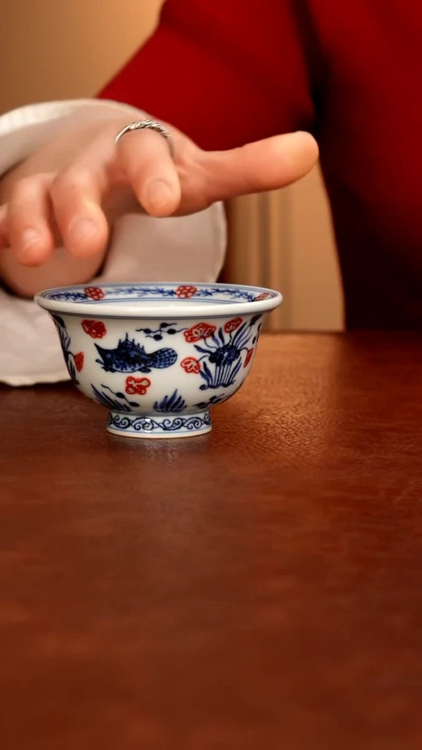 摆件陶景德镇瓷器，青花瓷手绘茶具~