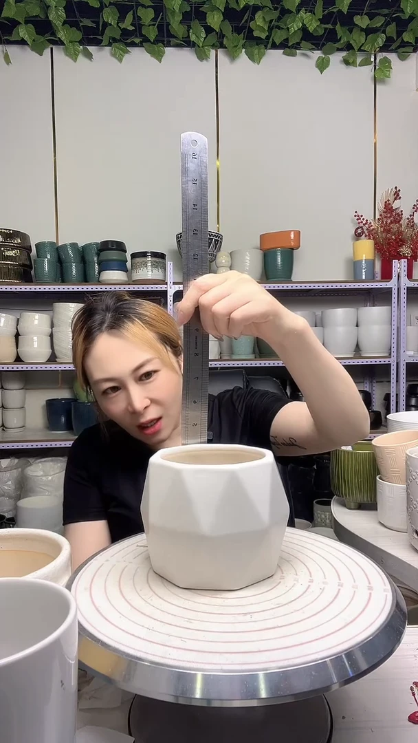 陶瓷花盆自带水孔宽高11.5-11