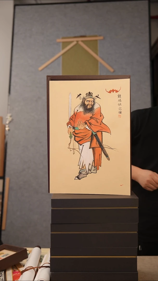 国画A3不落名绘画带框发货8668