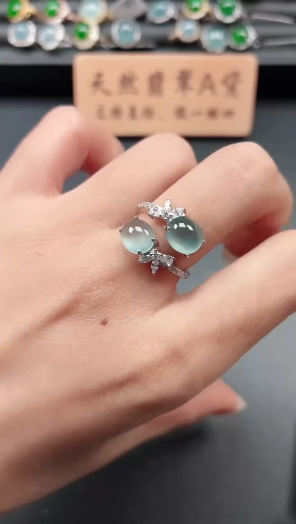 银S925镶嵌戒指翡翠11