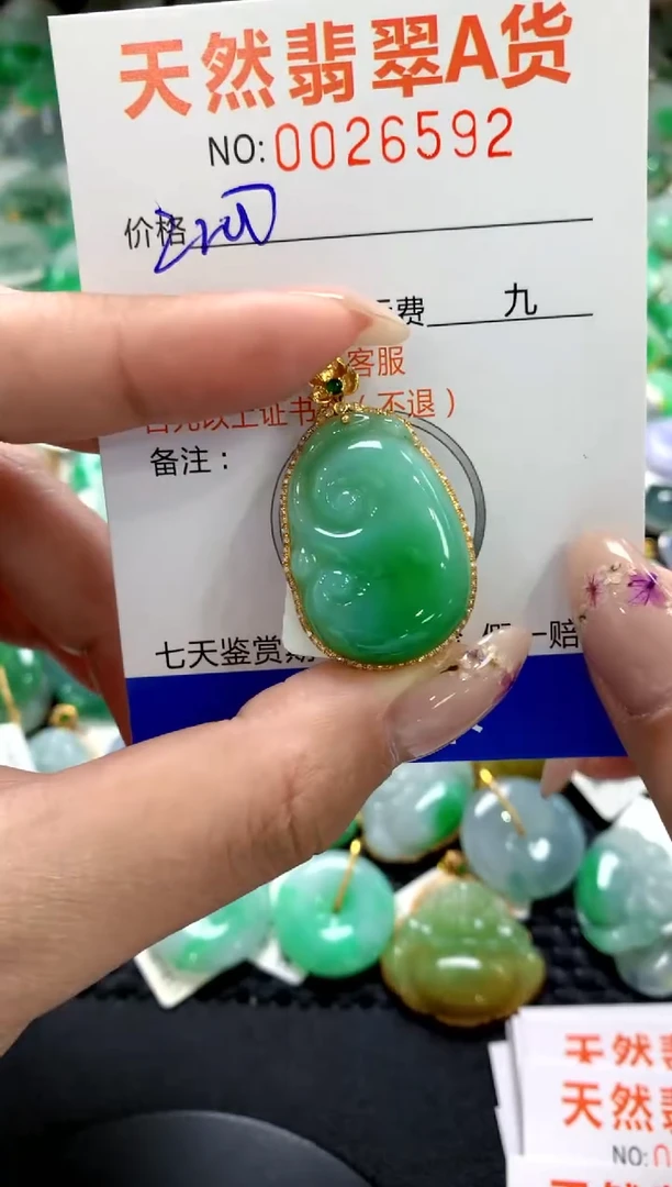 翡翠18K金镶嵌颈饰1111111111111111