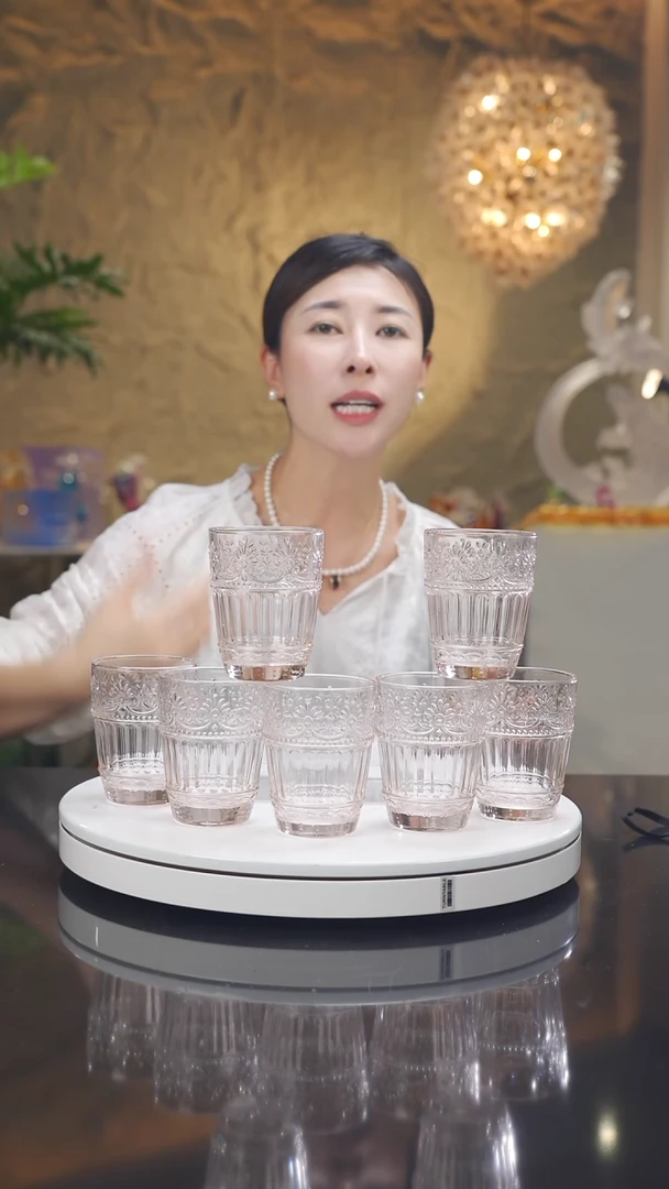 陶瓷福利粉色水杯一套8只