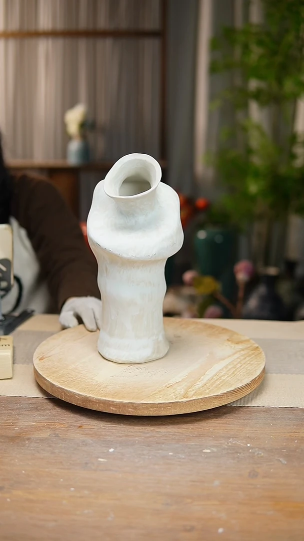 【闪购商品】陶瓷花器陶瓷花瓶手捏瓶001瑕疵