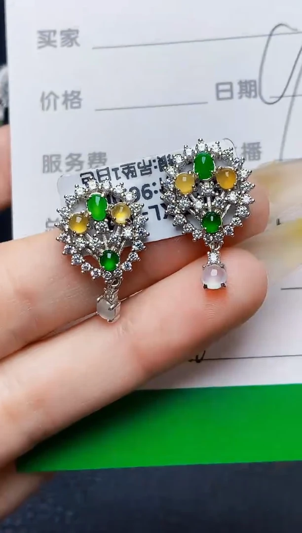 银S925镶嵌戒指翡翠7016