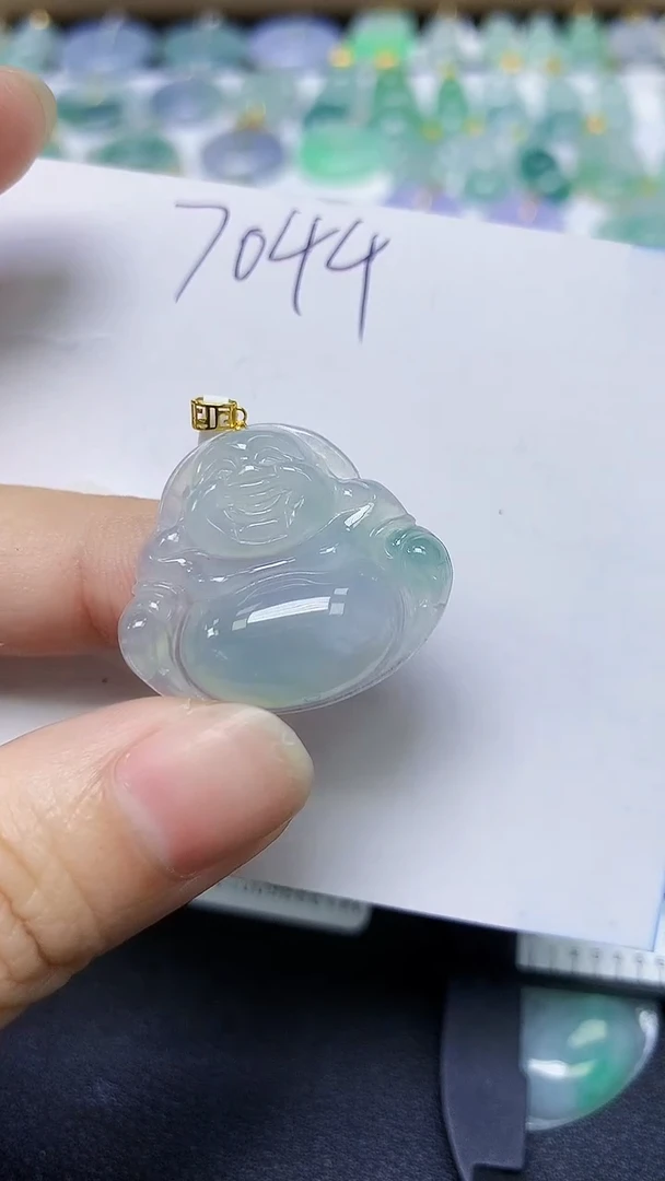 颈饰18K金镶嵌翡翠天然缅甸A货翡翠百元以上9元证书费自理