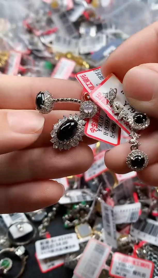 银S925镶嵌戒指翡翠天然A货缅甸翡翠