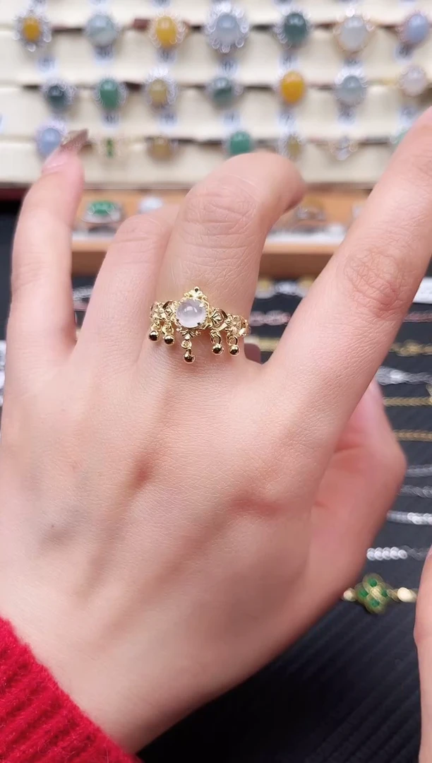 【闪购商品】翡翠戒指银S925镶嵌戒指322