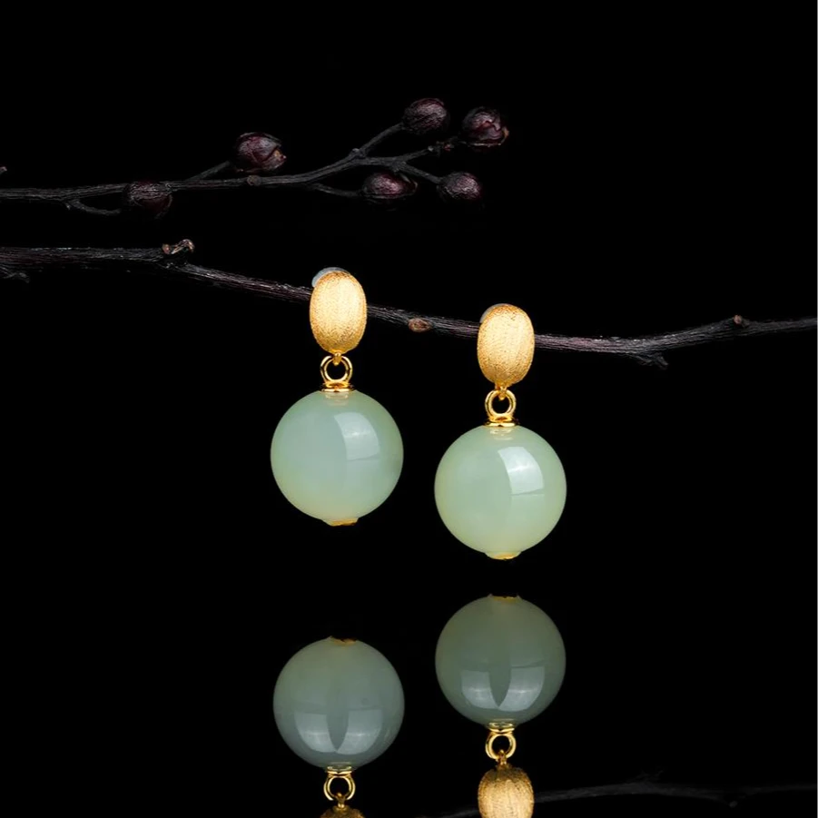 ZOCAI/佐卡伊冰葡萄肉 青海料S925银 12MM耳钉