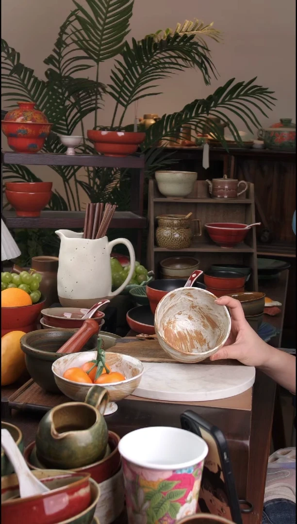 碗景德镇手工高温餐具手刷葫芦