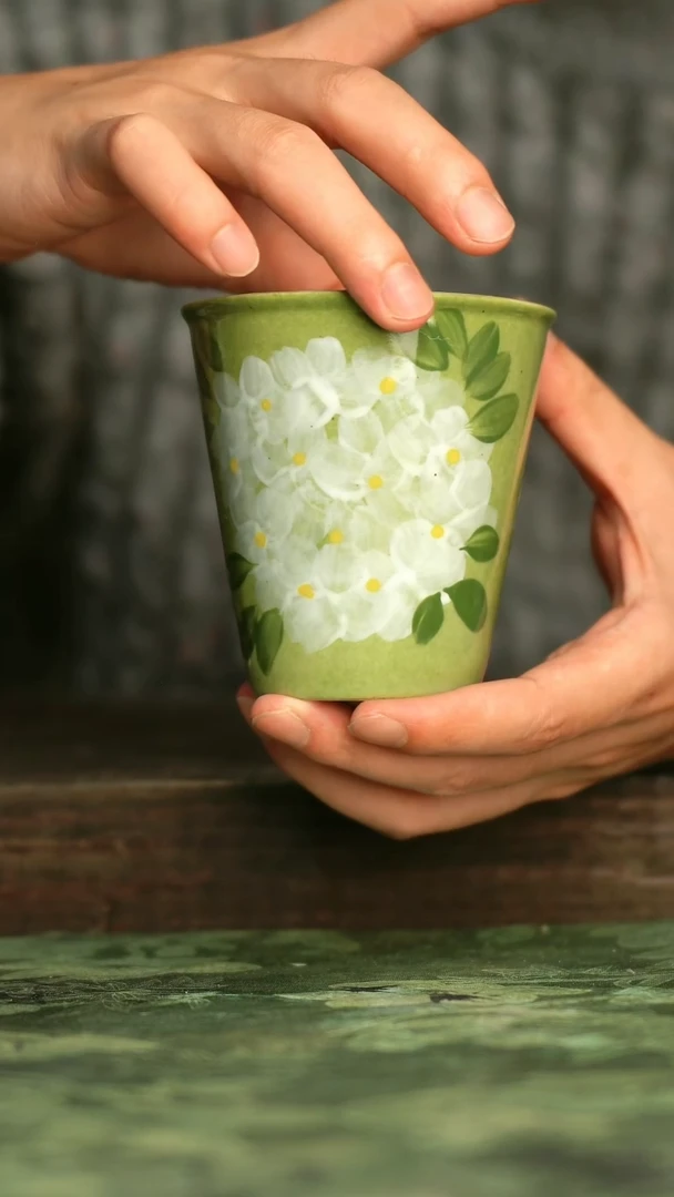 陶瓷青诗集手工手绘瓷器