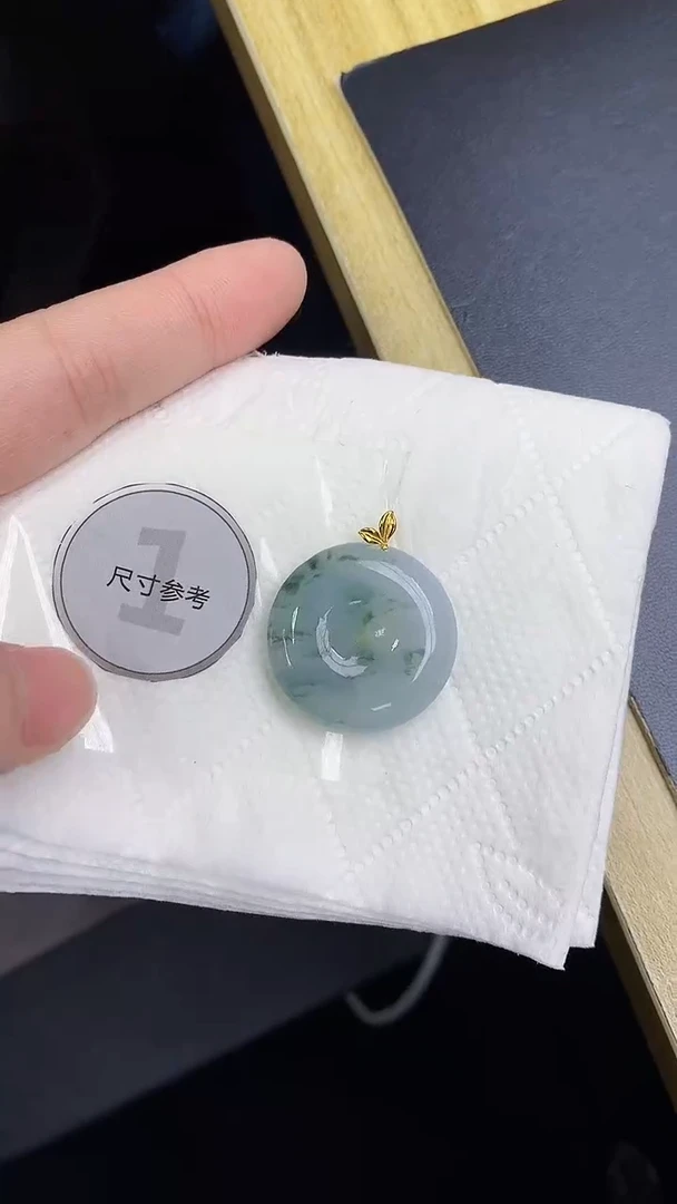 颈饰18K金镶嵌翡翠天然缅甸A货百元以上9元证书费自理