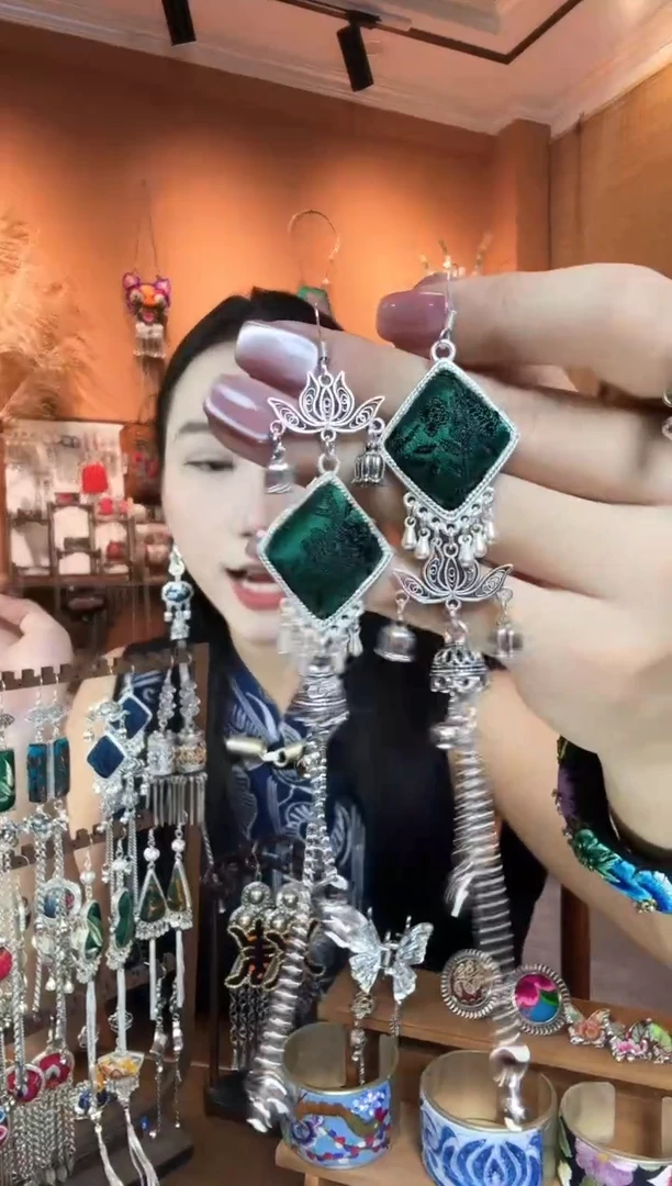 刺绣纯手工民族风耳环