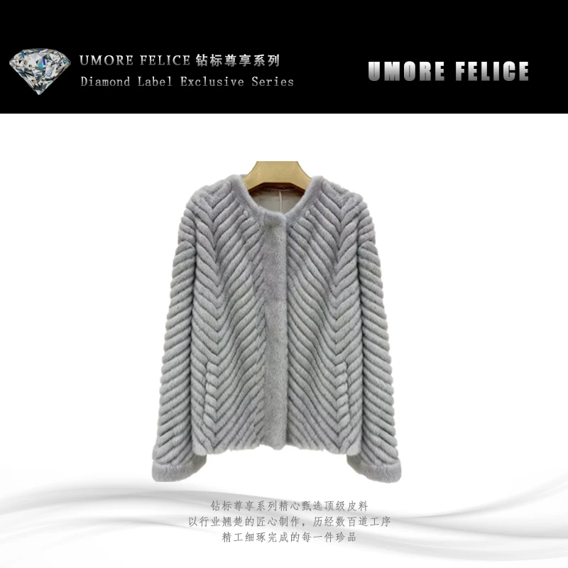 UMORE FELICE华斯皮草【杨红霞甄选】进口天鹅绒水貂皮草服装