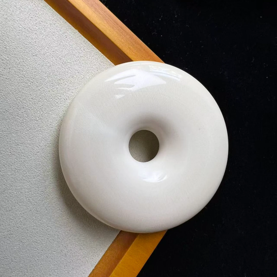 【平安扣】5A天然猛犸牙手把70x70x17mm-Q8