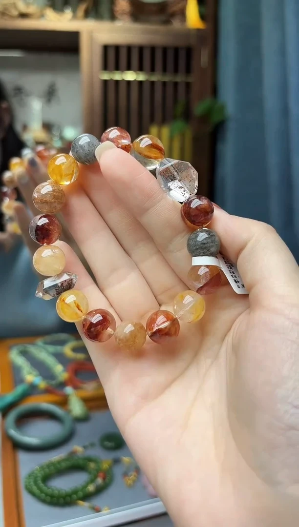 未镶嵌车挂水晶胶花水晶手串NX