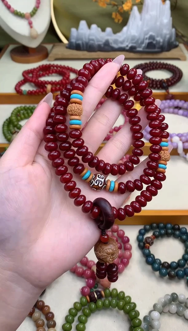 【闪购商品】白玉菩提手串深红菩提