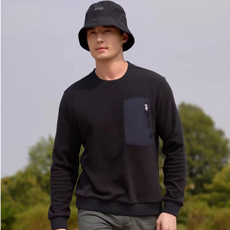 【保价双11】AIGLE艾高户外早秋POLARTEC保暖圆领抓绒衣男BA89