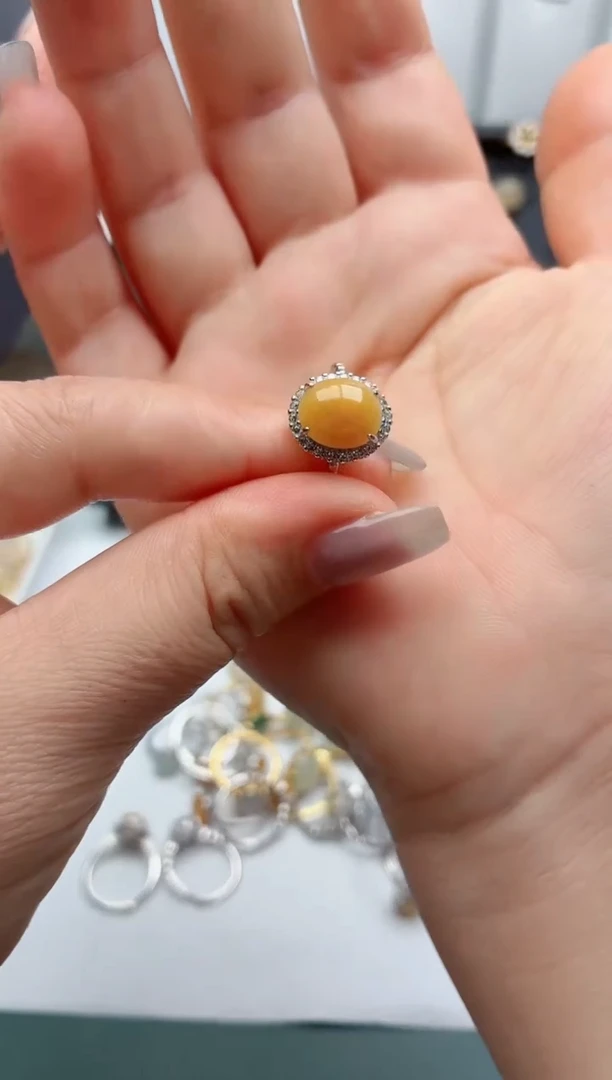 银S925镶嵌戒指翡翠.
