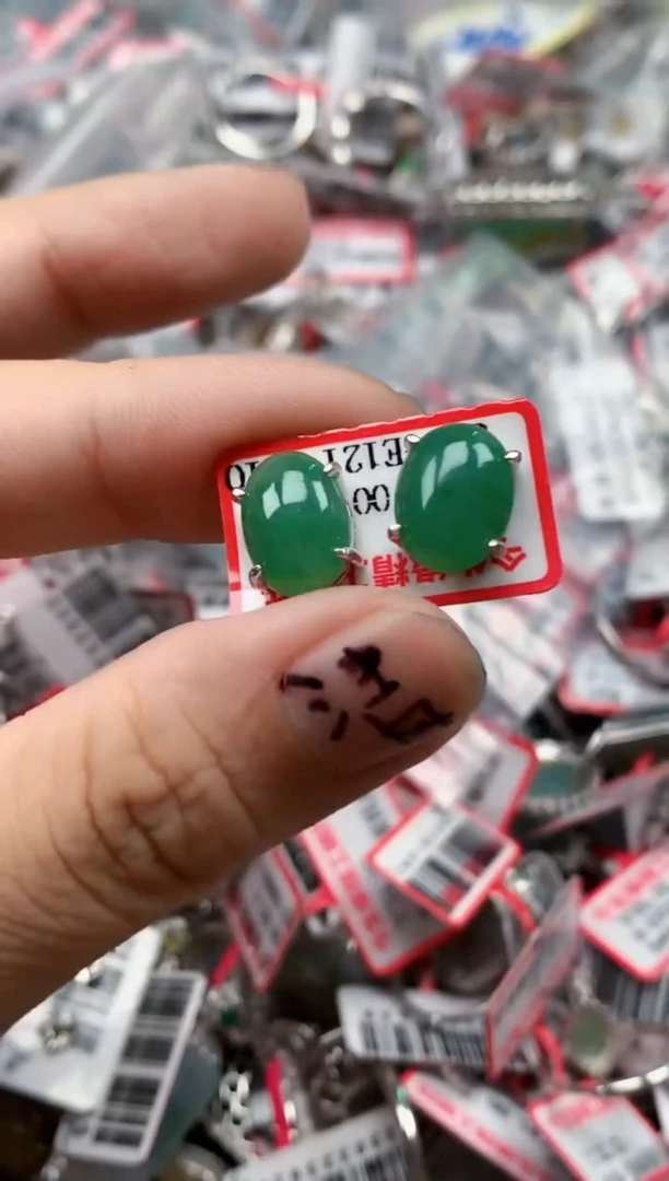 银S925镶嵌戒指翡翠天然A货缅甸翡翠