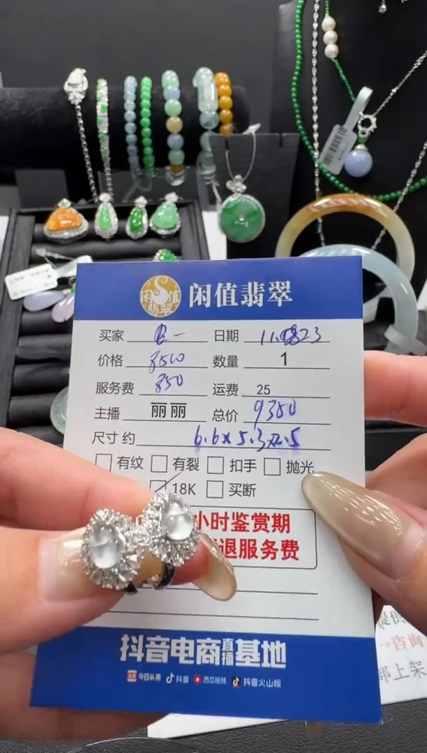 18K金镶嵌翡翠耳饰翡翠耳饰
