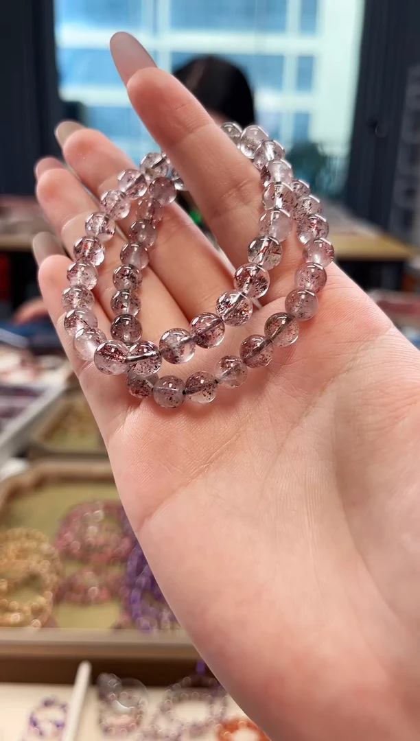 未镶嵌手串水晶金草莓超七单圈手串7mm【多样式发货】
