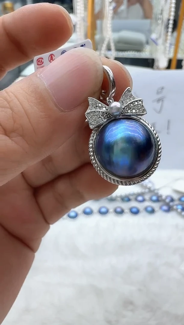 【闪购商品】拼合珍珠（马贝珠）颈饰银S925镶嵌清货