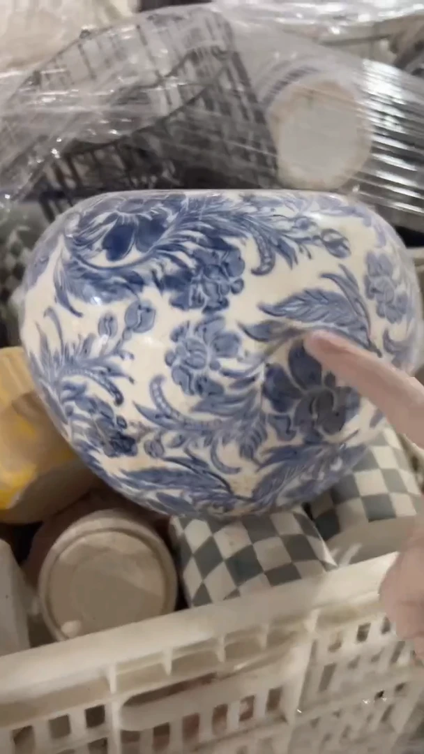 【闪购商品】陶瓷花盆高16.5cm内口10.5cm