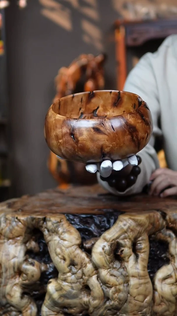 枣木百年鸡心枣木聚宝盆（直径22）