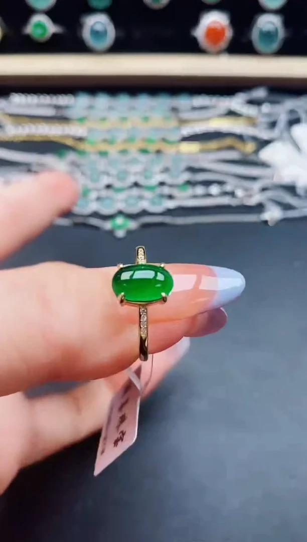 翡翠戒指银S925镶嵌321321