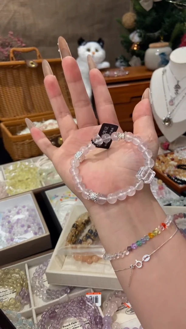 水晶手链未镶嵌孤品捡漏均匀瑕疵介意勿拍