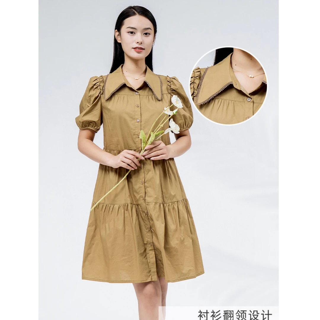 408夏季洋气甜美风连衣裙2025新款爆款遮肚子藏肉显瘦收腰娃娃裙
