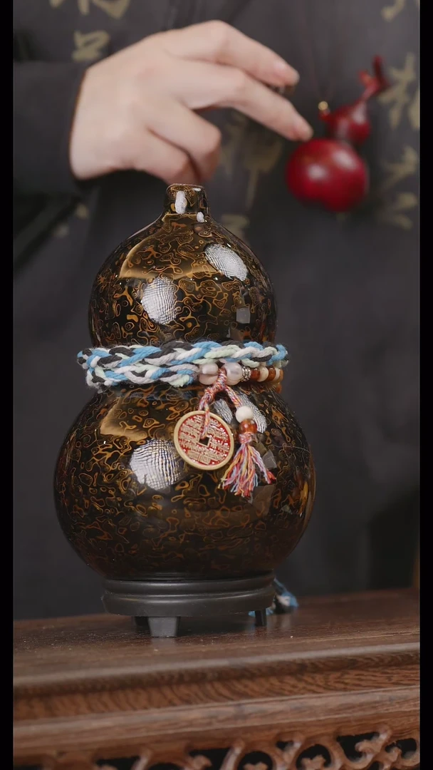 【闪购商品】225号精品天然大漆工艺防渗内胆酒葫芦~