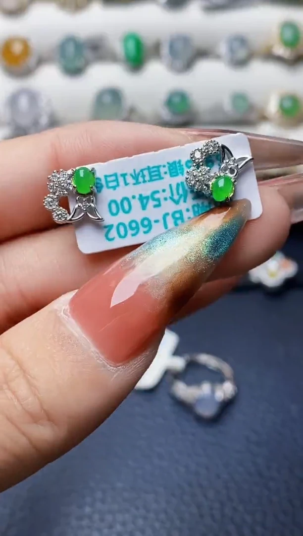 银S925镶嵌戒指翡翠1343